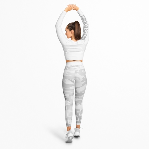 Better Bodies White Camo High Tights, Size S - Picture 2 of 3